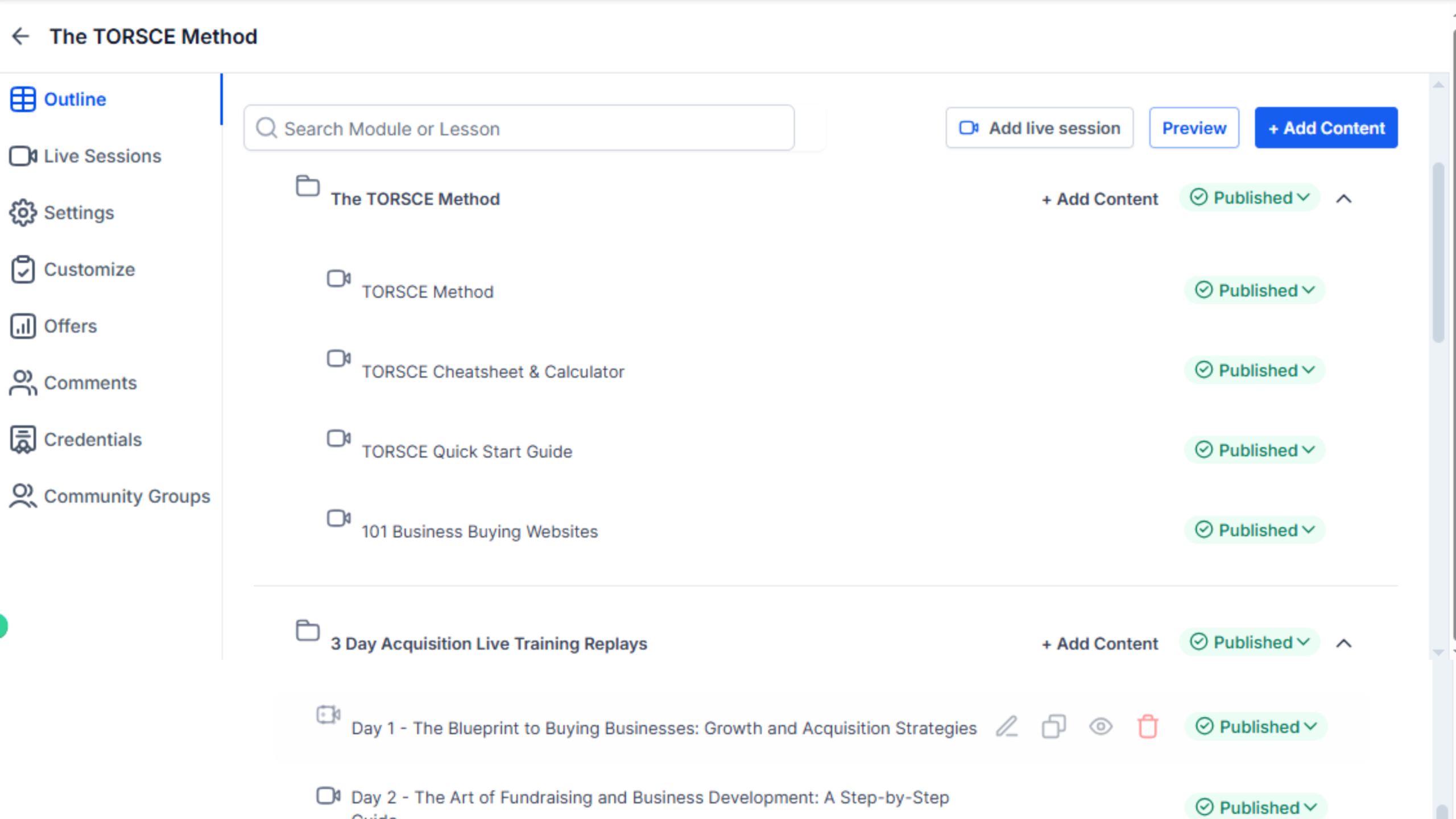 Course Platform Account