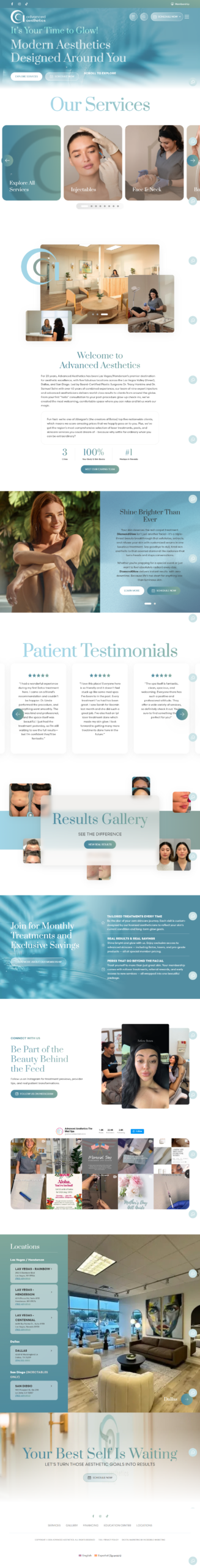 Advanced Aesthetics Las Vegas Website
