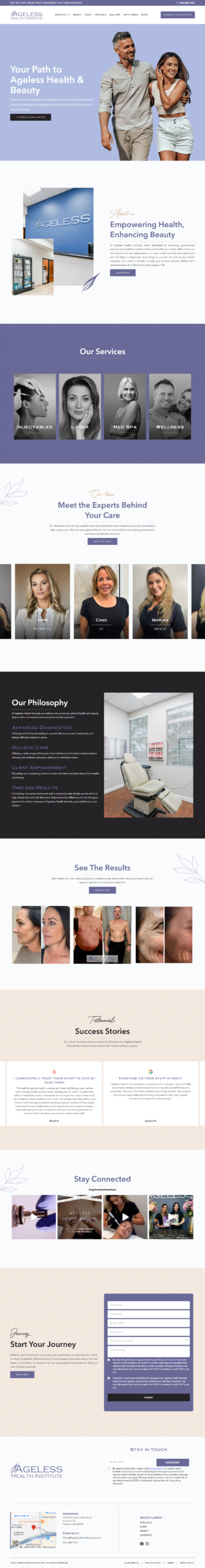 Ageless Health Institute Website